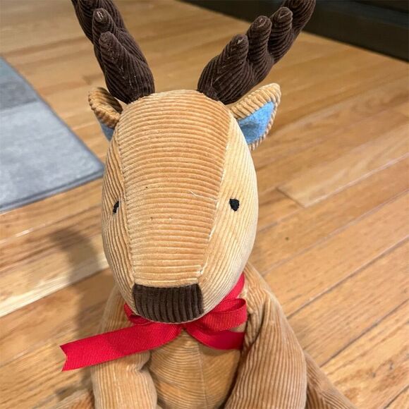 Pottery Barn Kids Corduroy Reindeer Plush Stuffed Animal Holiday Deer - Picture 3 of 6